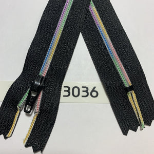 YKK-03036 Rainbow Coil on Black